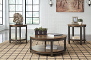 Roybeck Light Brown/Bronze Table (Set of 3) - Gate FurnitureOccasional Table Set