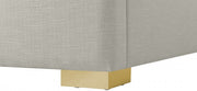 Royce Linen Textured King Bed (3 Boxes) Beige - Gate FurnitureKing Bed