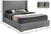 Royce Linen Textured King Bed (3 Boxes) Grey - Gate FurnitureKing Bed