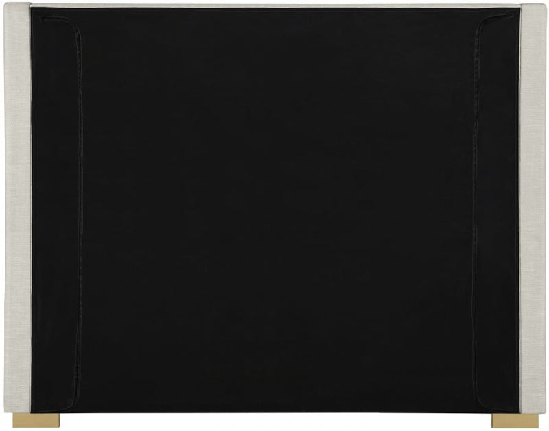 Royce Linen Textured Queen Bed (3 Boxes) Beige - Gate FurnitureQueen Bed