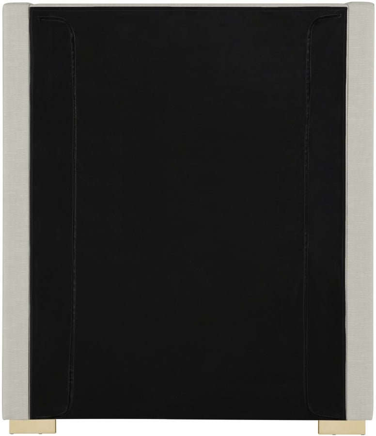 Royce Linen Textured Twin Bed (3 Boxes) Beige - Gate FurnitureTwin Bed