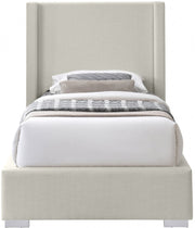 Royce Linen Textured Twin Bed (3 Boxes) Beige - Gate FurnitureTwin Bed