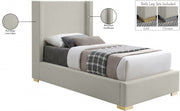 Royce Linen Textured Twin Bed (3 Boxes) Beige - Gate FurnitureTwin Bed