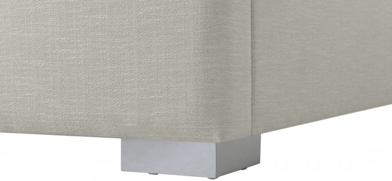 Royce Linen Textured Twin Bed (3 Boxes) Beige - Gate FurnitureTwin Bed
