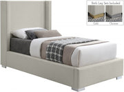 Royce Linen Textured Twin Bed (3 Boxes) Beige - Gate FurnitureTwin Bed