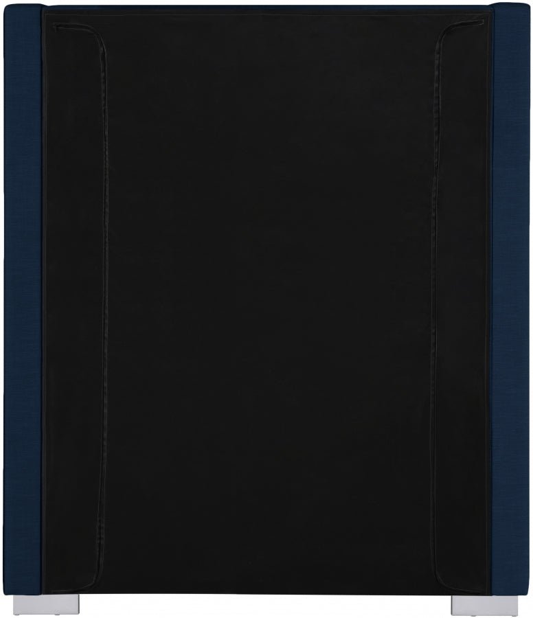 Royce Linen Textured Twin Bed (3 Boxes) Blue - Gate FurnitureTwin Bed