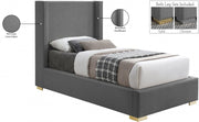Royce Linen Textured Twin Bed (3 Boxes) Grey - Gate FurnitureTwin Bed