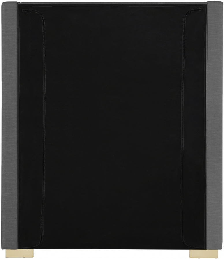 Royce Linen Textured Twin Bed (3 Boxes) Grey - Gate FurnitureTwin Bed