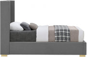 Royce Linen Textured Twin Bed (3 Boxes) Grey - Gate FurnitureTwin Bed