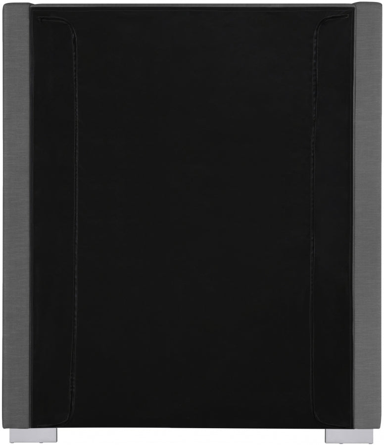 Royce Linen Textured Twin Bed (3 Boxes) Grey - Gate FurnitureTwin Bed