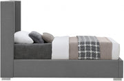 Royce Linen Textured Twin Bed (3 Boxes) Grey - Gate FurnitureTwin Bed