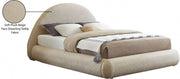 Rudy Teddy Fabric Queen Bed Beige - Gate FurnitureQueen Bed