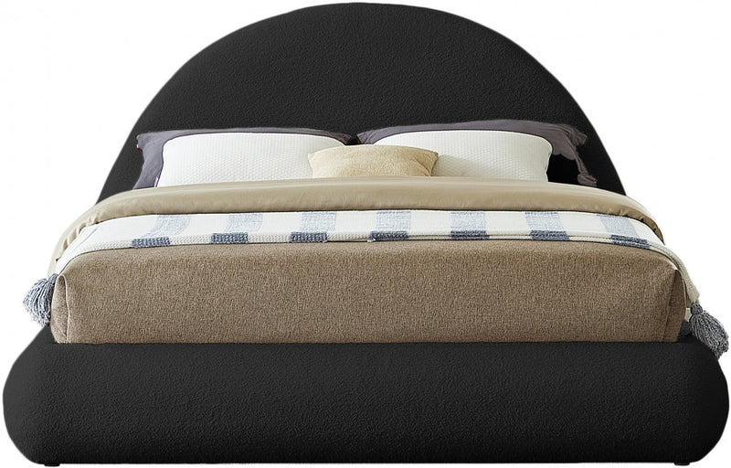 Rudy Teddy Fabric Queen Bed Black - Gate FurnitureQueen Bed
