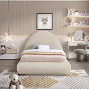 Rudy Teddy Fabric Twin Bed Beige - Gate FurnitureTwin Bed