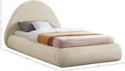 Rudy Teddy Fabric Twin Bed Beige - Gate FurnitureTwin Bed