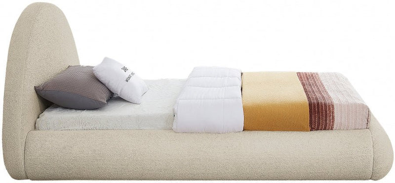Rudy Teddy Fabric Twin Bed Beige - Gate FurnitureTwin Bed