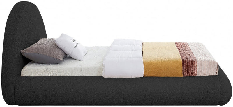 Rudy Teddy Fabric Twin Bed Black - Gate FurnitureTwin Bed