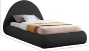 Rudy Teddy Fabric Twin Bed Black - Gate FurnitureTwin Bed