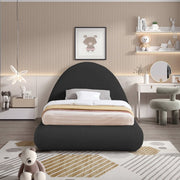Rudy Teddy Fabric Twin Bed Black - Gate FurnitureTwin Bed
