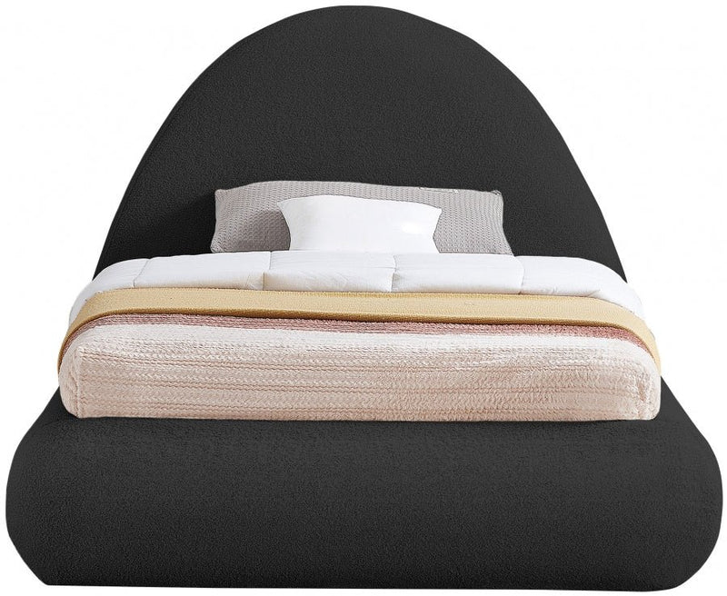 Rudy Teddy Fabric Twin Bed Black - Gate FurnitureTwin Bed