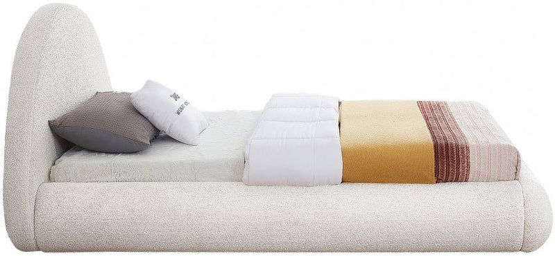 Rudy Teddy Fabric Twin Bed Cream - Gate FurnitureTwin Bed