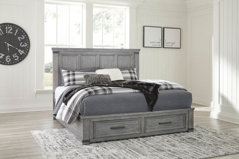 Russelyn Gray King Storage Bed - Gate FurnitureKing Bed