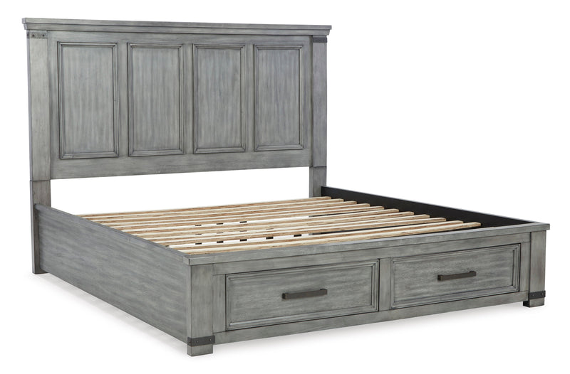 Russelyn Gray King Storage Bed - Gate FurnitureKing Bed