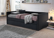 Sadie Black Velvet Twin Daybed - Gate FurnitureDaybed