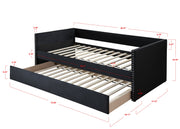 Sadie Black Velvet Twin Daybed - Gate FurnitureDaybed