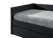 Sadie Black Velvet Twin Daybed - Gate FurnitureDaybed