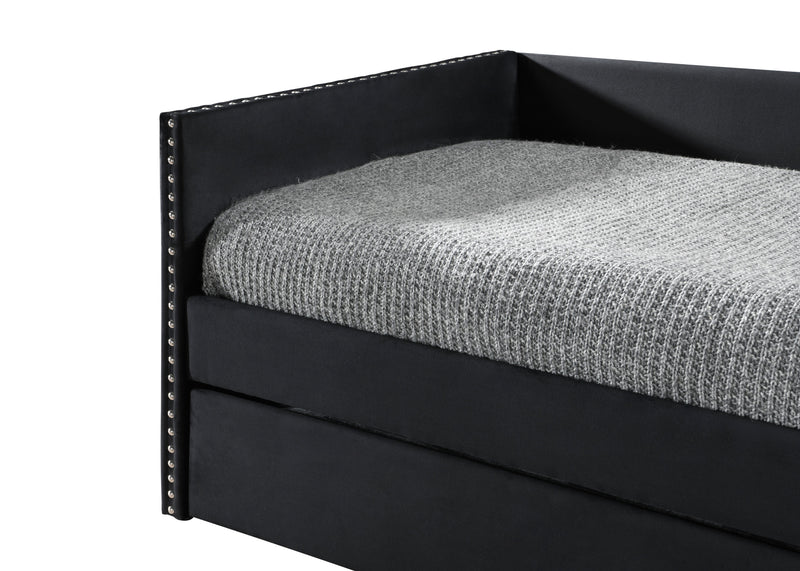 Sadie Black Velvet Twin Daybed - Gate FurnitureDaybed