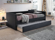 Sadie Black Velvet Twin Daybed - Gate FurnitureDaybed