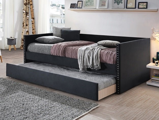 Sadie Daybed Arm Black Velvet - Gate Furniture