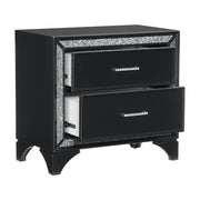 Salon Black LED Upholstered Panel Bedroom Set - Gate FurnitureBedroom Set