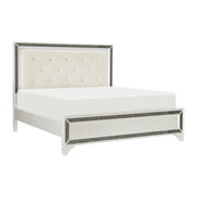 Salon White LED Upholstered Panel Bedroom Set - Gate FurnitureBedroom Set
