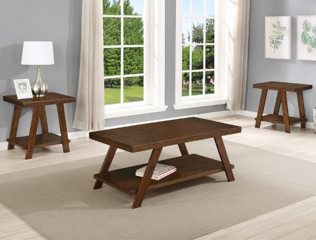 Samhorn Brown 3-Piece Coffee Table Set - 4202SET - Gate Furniture