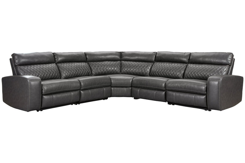 Samperstone Gray 5 - Piece Power Reclining Sectional - Gate FurniturePower Reclining Sectional