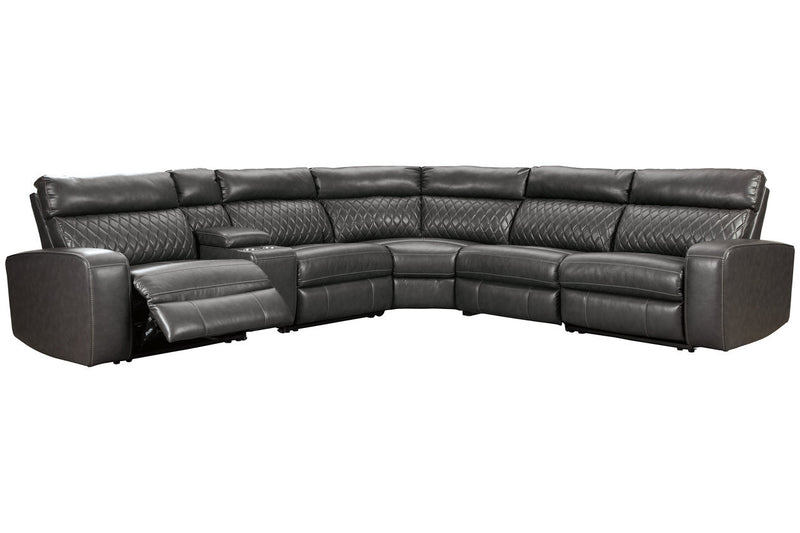 Samperstone Gray 6 - Piece Power Reclining Sectional - Gate FurniturePower Reclining Sectional