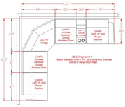 Samperstone Gray LAF Power Reclining Sectional - Gate FurnitureSectional