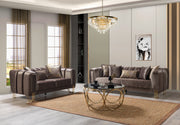Santana Coffee Velvet Sofa & Loveseat - SANTANACOFFEE-SL