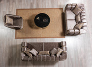 Santana Coffee Velvet Sofa & Loveseat - SANTANACOFFEE-SL