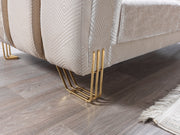 Santana Ivory Velvet Sofa & Loveseat - SANTANAIVORY-SL