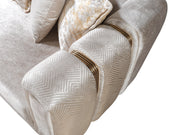 Santana Ivory Velvet Sofa & Loveseat - SANTANAIVORY-SL