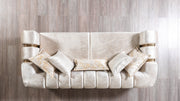 Santana Ivory Velvet Sofa & Loveseat - SANTANAIVORY-SL