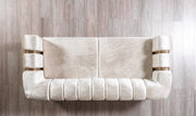 Santana Ivory Velvet Sofa & Loveseat - SANTANAIVORY-SL