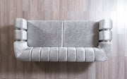 Santana Silver Velvet Sofa & Loveseat - SANTANASILVER-SL