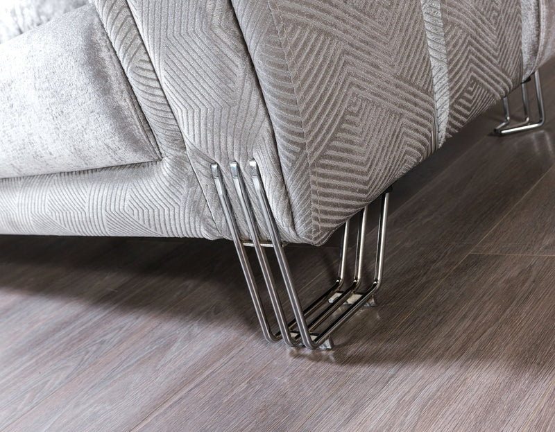 Santana Silver Velvet Sofa & Loveseat - SANTANASILVER-SL