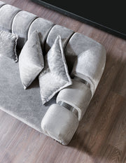 Santana Silver Velvet Sofa & Loveseat - SANTANASILVER-SL