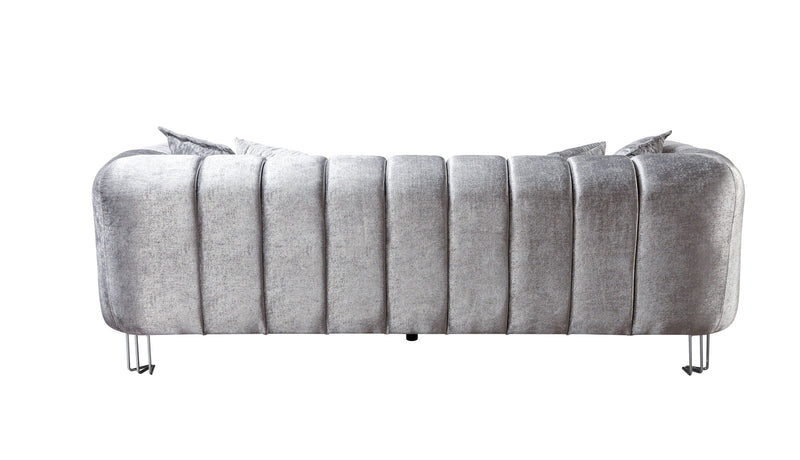 Santana Silver Velvet Sofa & Loveseat - SANTANASILVER-SL