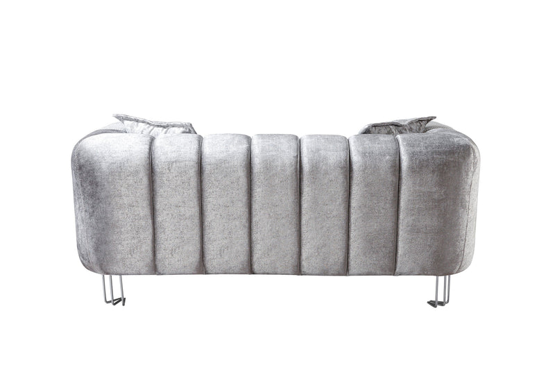 Santana Silver Velvet Sofa & Loveseat - SANTANASILVER-SL